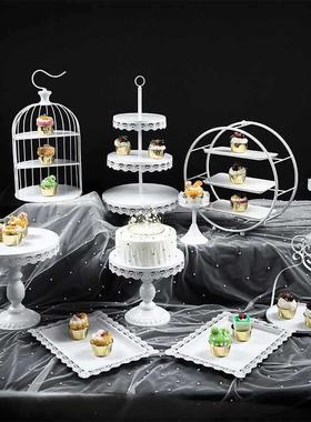 式甜品台F96SSTH8摆件欧展示架蛋盘婚礼摆台装饰套装创糕意下午茶