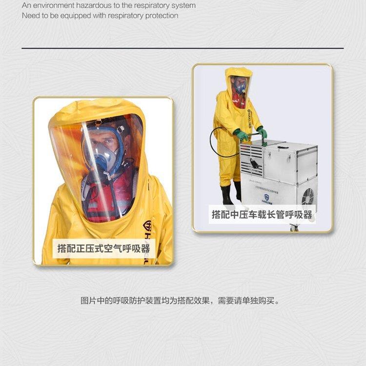 VMA海固G-3F重型H全封闭防化服N耐酸碱连体式三级护服黄色M防/