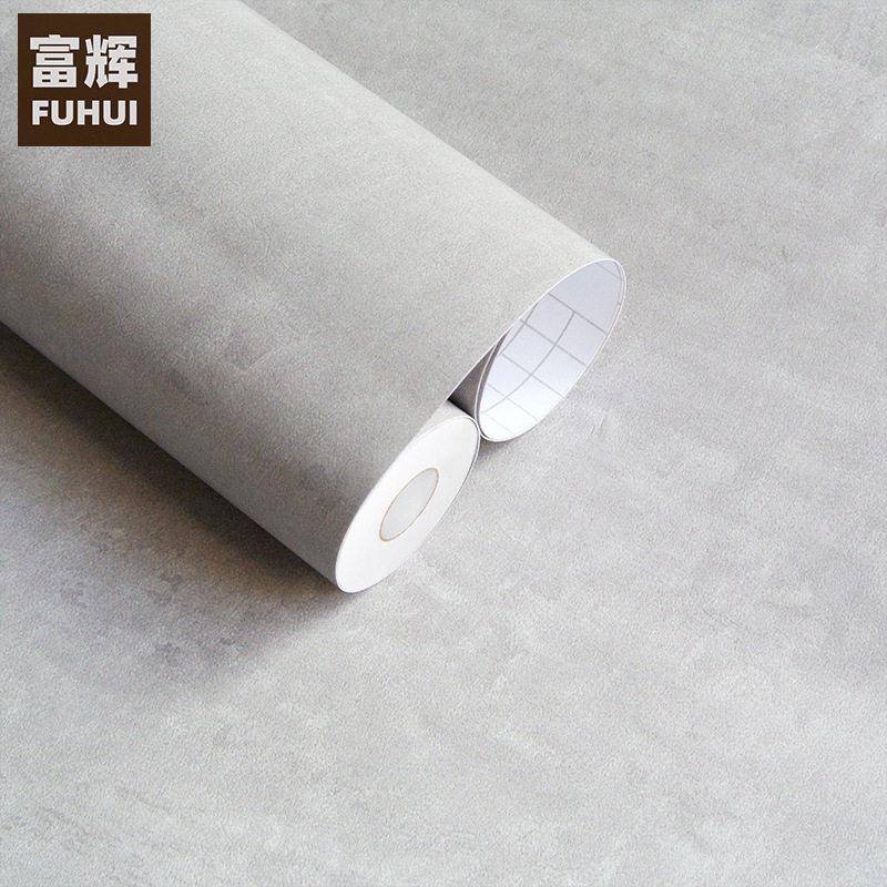 加厚复古水泥粘墙自6纸PVC创意做795D旧壁纸贴膜导气槽波音软片H-