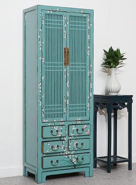 中式实木16871彩绘窄衣衣柜现货收纳柜新仿古复古橱卧室古典储物