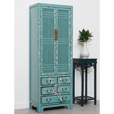 中式实木16871彩绘窄衣衣柜现货收纳柜新仿古复古橱卧室古典储物