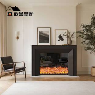 法式壁炉电视柜 仿真火焰取暖电子壁炉别墅客厅简约奶油风装饰柜