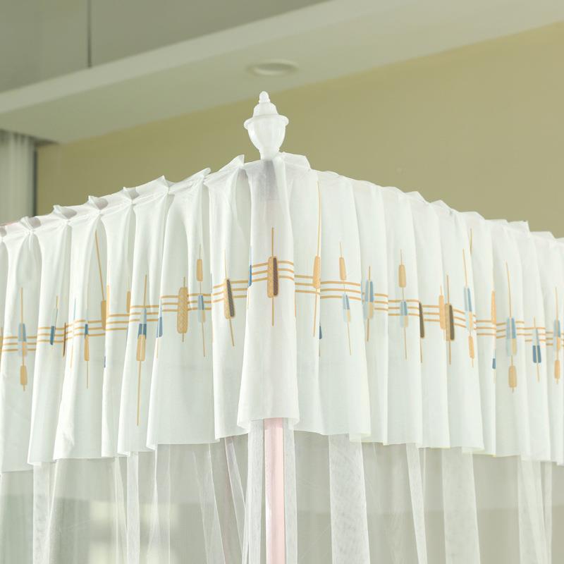 新纹蚊帐家用三双开门1.8X2NGR米人床款支架老式.1.2M单人公主风1