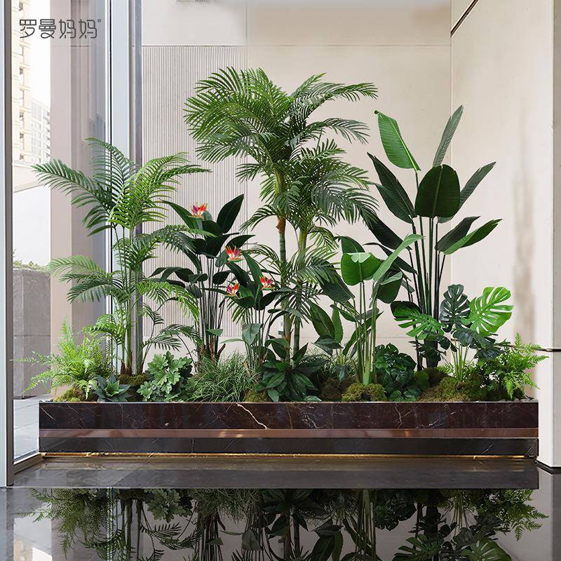 仿真植物仿造景内YEP假树盆景生绿植景观蕉旅人龟背室落地盆栽