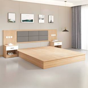 酒店家具标间全套宾馆床单间民宿公寓单双人床出租房床专用式