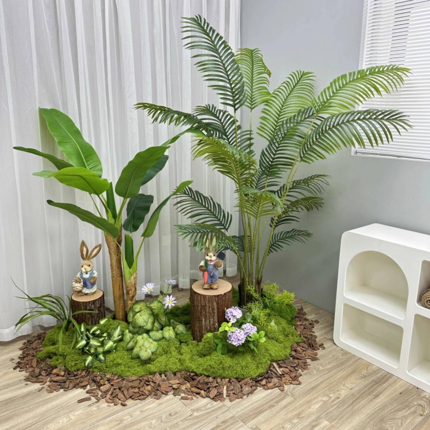 仿真绿植造景装饰假植物楼梯景观件室内外橱摆下窗间网tb-92658红