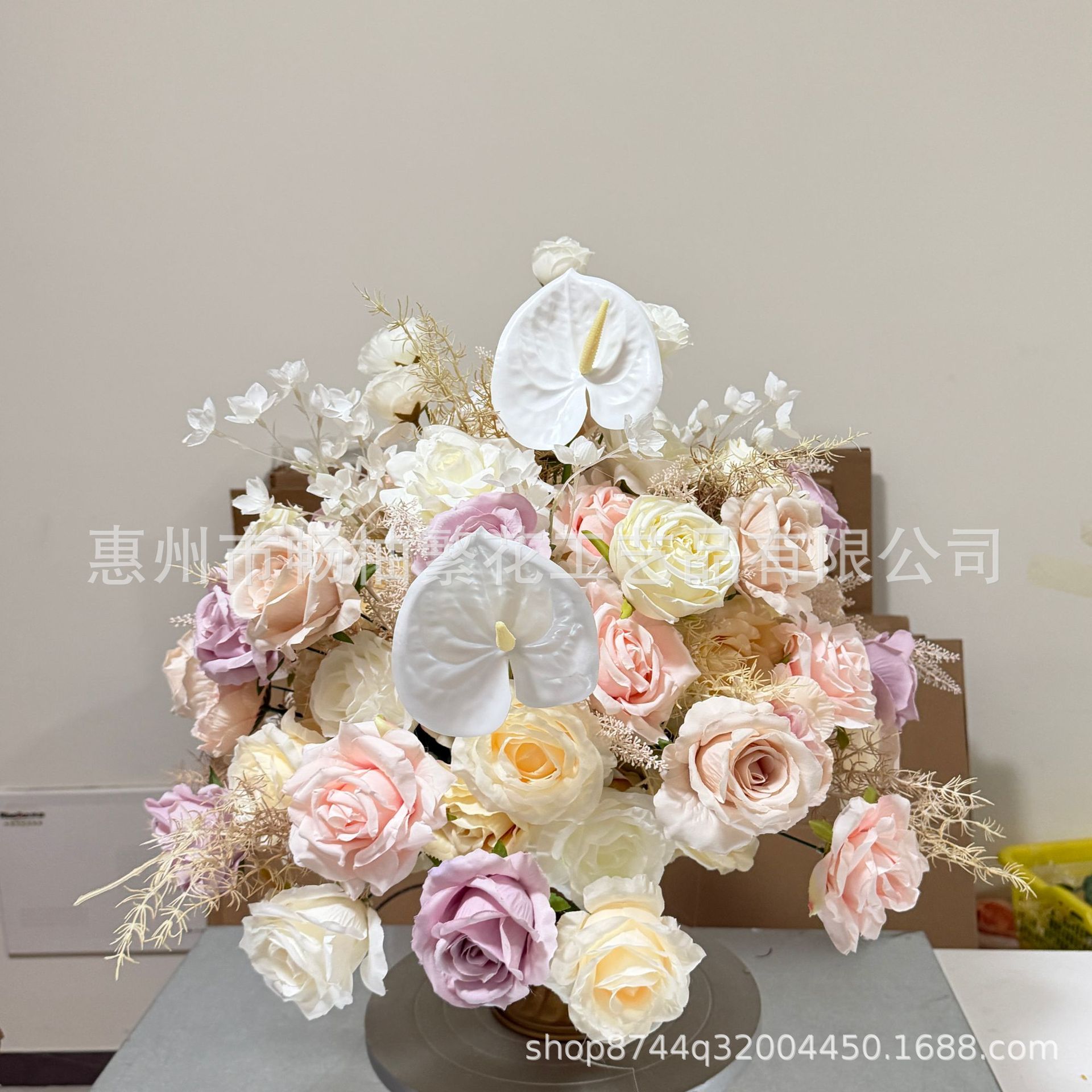 60cm玫瑰仿真花球婚礼桌花