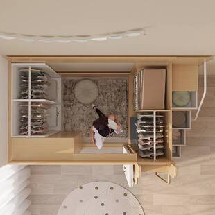 多功能组合床衣柜床上床下柜组合儿童床储物小户型衣帽间上床下桌