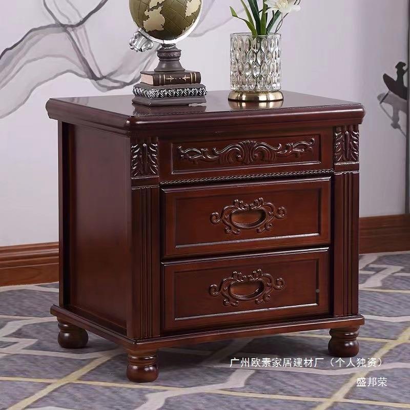 厂家加锁家用屉床头柜抽式屉中式雕卧室免安装抽收纳CEK柜可花床
