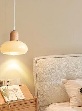 床头小灯代简约KJO原木吊奶油风餐桌吧台现吊灯民宿实木璃玻吊线