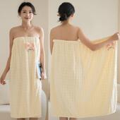 用卡通新款 巾2025浴巾 可裹比女家吸水浴裙纯棉浴袍7A穿式