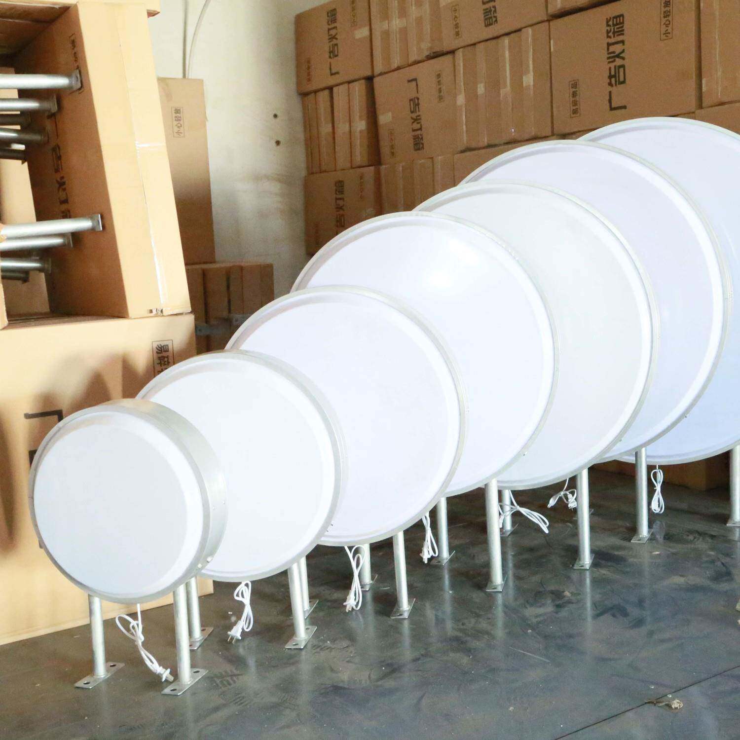 圆形灯箱QBF广克告牌挂招牌吸灯箱LED壁发廊门头广告牌亚塑力