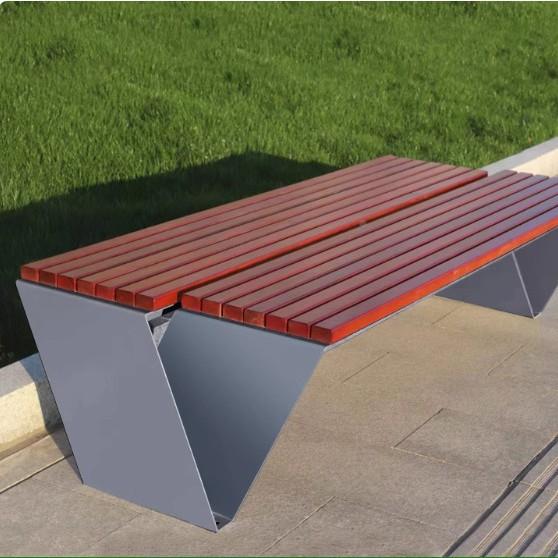 户外公园凳椅不锈钢座椅椅长景区实木塑长木条AUT子椅庭院座凳商