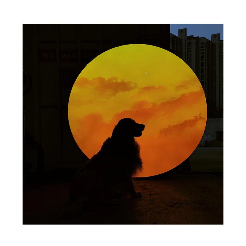 落日灯箱箱网红打卡PFS装景饰灯软膜广告氛围日落e灯箱创意ld夜le