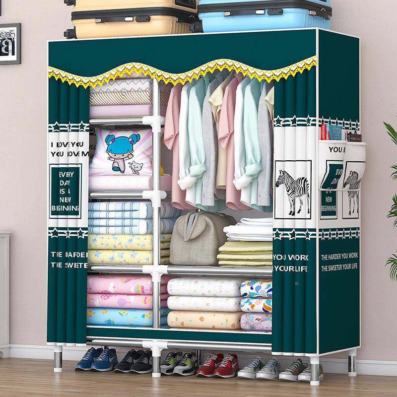 租布衣柜全钢架加粗简加厚家用卧用室出729110F房易衣柜结实耐用,住宅家具,简易衣柜,淘宝优惠券,粉丝福利购,淘宝优惠卷