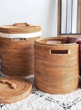 越南藤编脏衣篮脏衣收纳筐衣衣物用洗服衣13555篮脏篓收纳桶编家