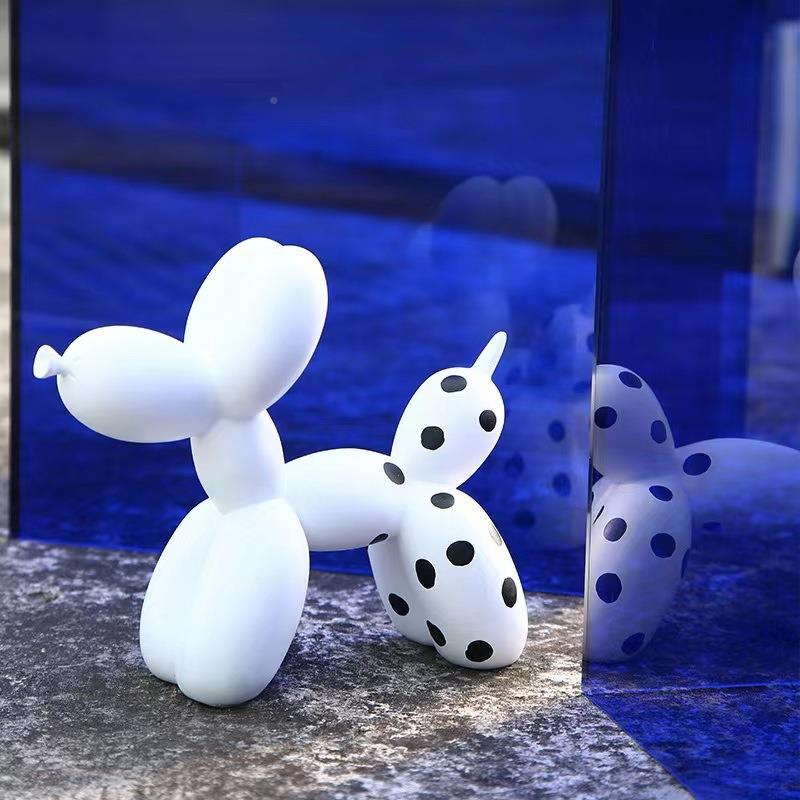 白斑居JAB点气球狗pupp棋盘格摆黑件办公y桌面家客厅样板间软装饰