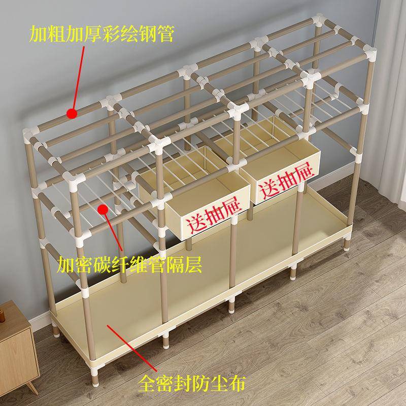 柜fLE衣钢柜简易布衣柜开门式加WTL厚出租管房用布艺挂衣双人家用