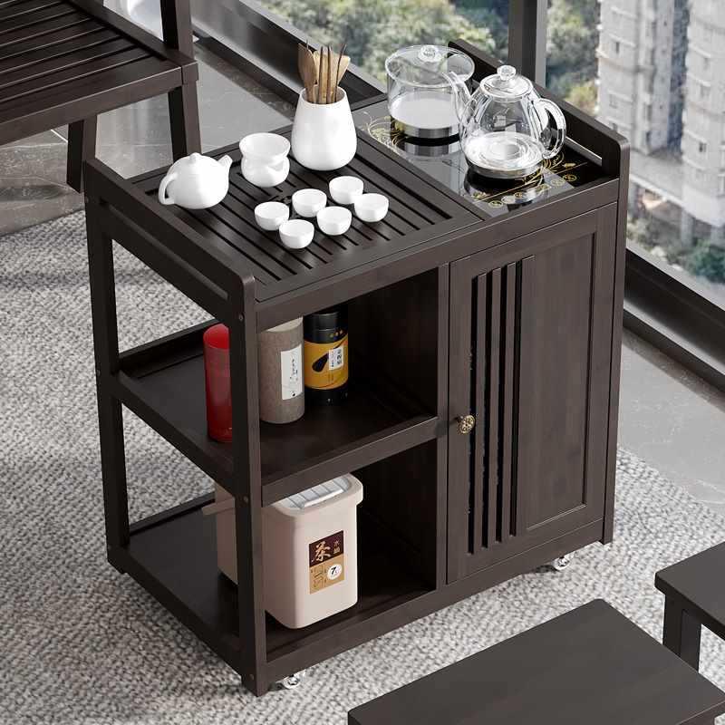 移动茶桌家台实木F97HH5TJ茶茶用车茶边几小茶盘烧水壶一体茶水柜