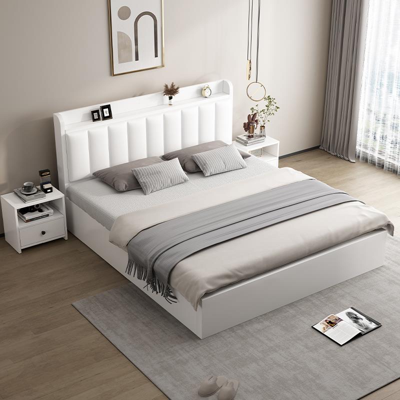 实床LPH简约现代双家人床1.5经济型储物米床12出租房用1.8单人床