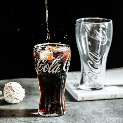 可乐玻璃水杯家用透明啤酒小麦杯果汁杯创意肥宅快乐经典可乐杯子
