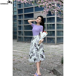 Girdear哥弟26年新款春夏千金风洋气轻奢质感高腰半身裙女1200319
