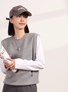 Girdear/哥弟春季新款时尚百搭无袖高级爆款羊绒针织马甲1399772