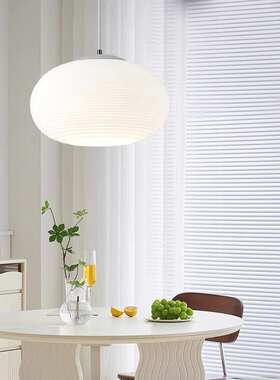 餐厅吊灯现代简约卧室灯房间灯圆形白色饭厅吧台单头灯F274