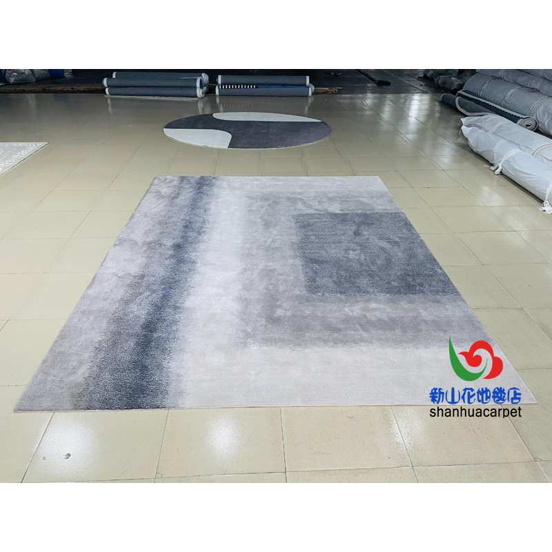 现代简约灰色混色渐变手工腈纶中式客厅茶几沙发地毯大厅办公室