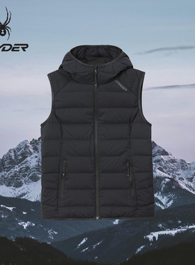 SPYDER蜘蛛秋冬女子耐磨防泼水轻量可打包连帽轻羽绒背心25CF210W