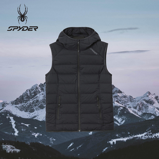 SPYDER蜘蛛秋冬女子耐磨防泼水轻量可打包连帽轻羽绒背心25CF210W