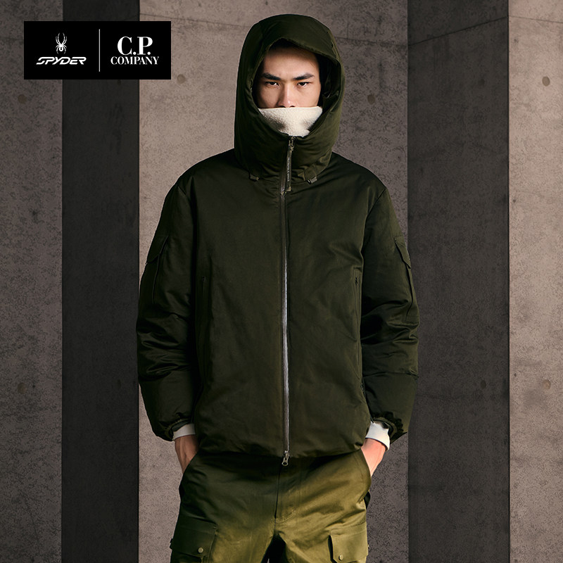 蜘蛛C.P联名限量短款连帽羽绒服