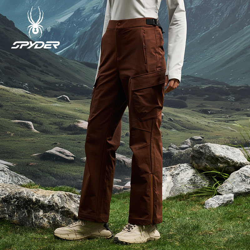 SPYDER蜘蛛秋冬女子防泼水重磅哑光双弹梭织厚休闲长裤25CF528W