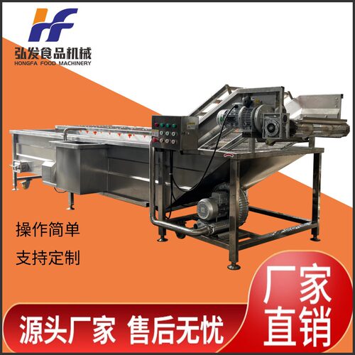 连续式气泡清洗机 竹笋芹菜蔬菜清洗流水线 水果高压喷淋清洗机