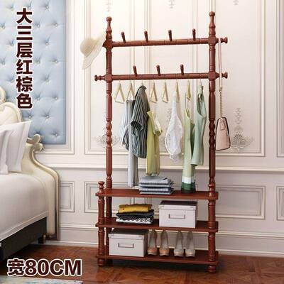 白色实木衣架架欧式衣帽落地一体立式ffRP0oMw卧室挂衣客厅现架代