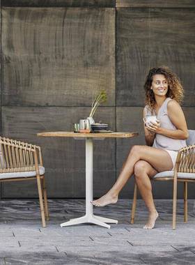 桌椅藤编庭院民宿餐厅酒店外露天室户外阳防雨防tb-64179台晒东南