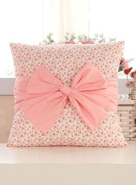 T5H巧粉致CPH生活女垫孩全棉抱枕爱枕心抱枕方抱枕靠靠枕色背可拆