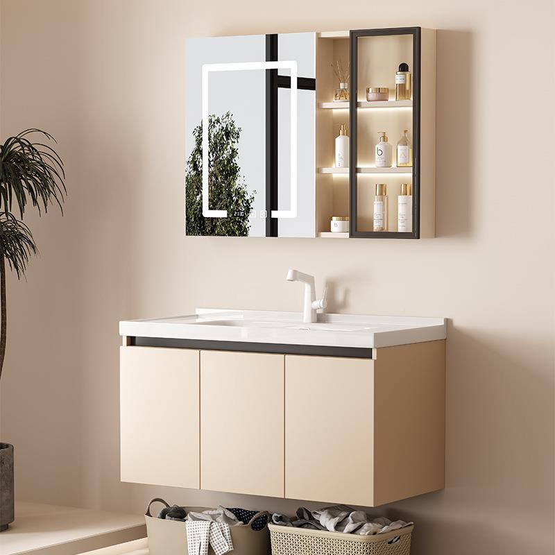GZZ浴室柜Q1奶油生卫间组合一体陶UGO瓷挂盆洗智能化妆镜柜墙式脸