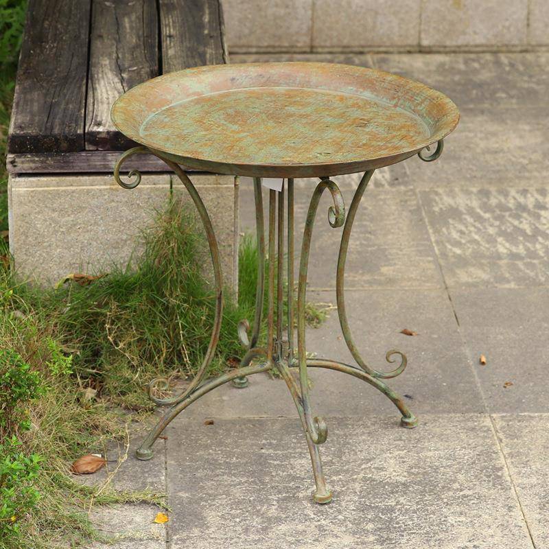 出品订LBN单欧式做旧艺花庭院室装外阳台花几花园户外架喂鸟铁器