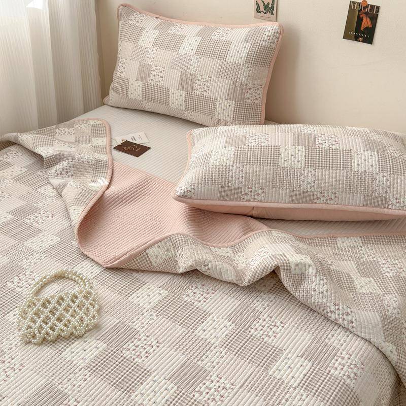 舒尊TUQ客|双纯棉砂|床盖夹棉床单洗不凌乱加厚盖铺两用榻榻米床