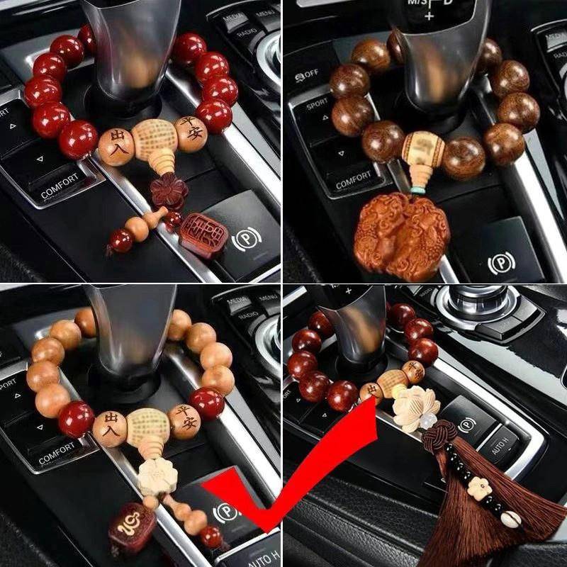D4W男朱砂车档位珠桃木入平安挂件车挂出饰汽新款NBH8hr2a女车载