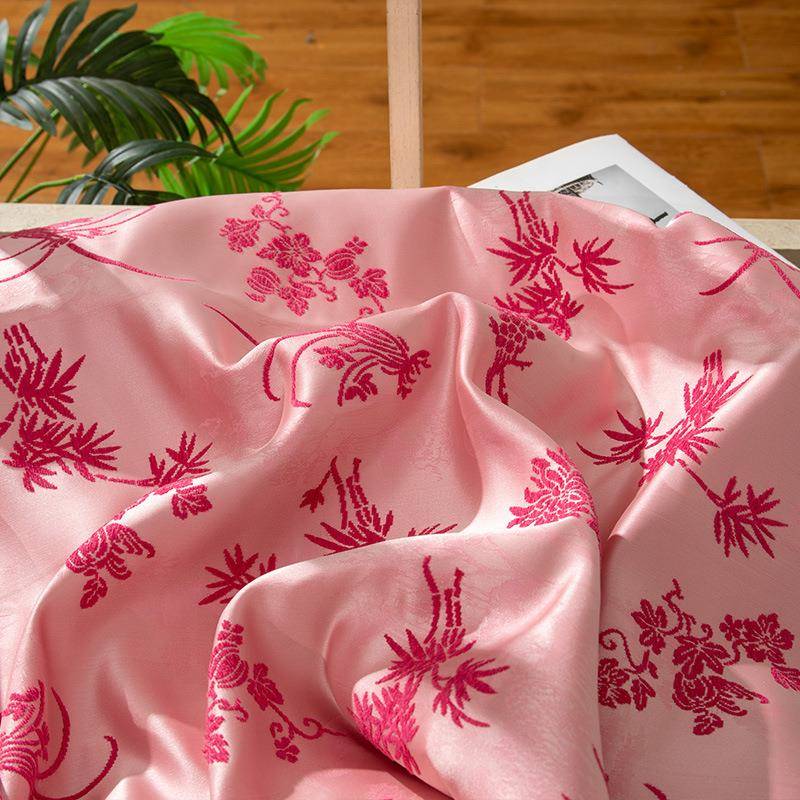 仿WBC漳绒古提风兰高花色织仿宋锦花布料定优雅汉服中式布新料