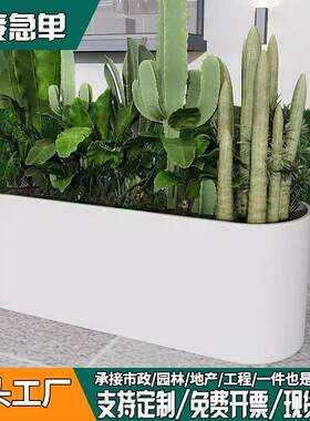 户外铁艺椭圆架形花DZC箱组合餐花槽隔断花售楼厅部长盆方形白色