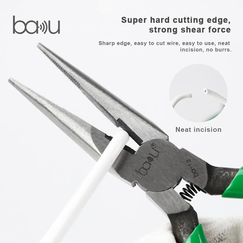 切BAKU巴BA-酷13手动工具割钳剪线钳Cr老.VLID60C铬钒钢尖嘴长嘴