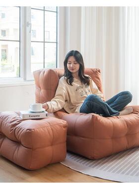 7T日式懒人沙休闲卧人室小沙发阳台迷阅读小户型躺椅F769M5H5你单