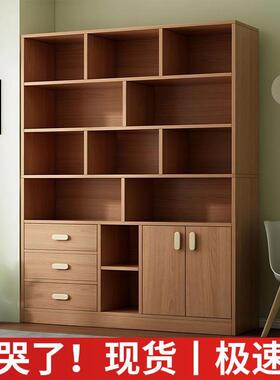 书架柜一体靠墙落QIM地多层书客厅置物书房置物储柜办架公室物收