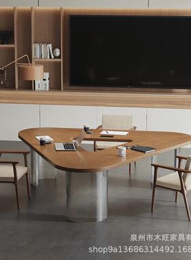 简约KJB会议桌公司实木洽人谈接待公办电脑桌设计师创多意悬浮桌