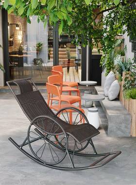 懒人摇摇A988人椅家藤躺椅老爷大人午休老用椅沙发户外阳台休闲椅