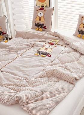 新AEG款全棉织抱枕被卡通可色爱办公室午汽睡被被车靠垫子二合一