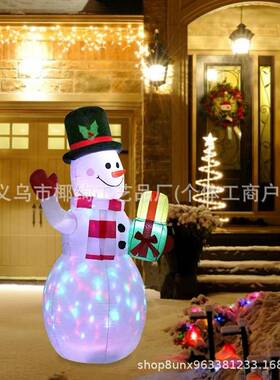 1.5米GRB气圣充LED彩灯雪人旋12312311转诞雪人充气气模圣庭诞院